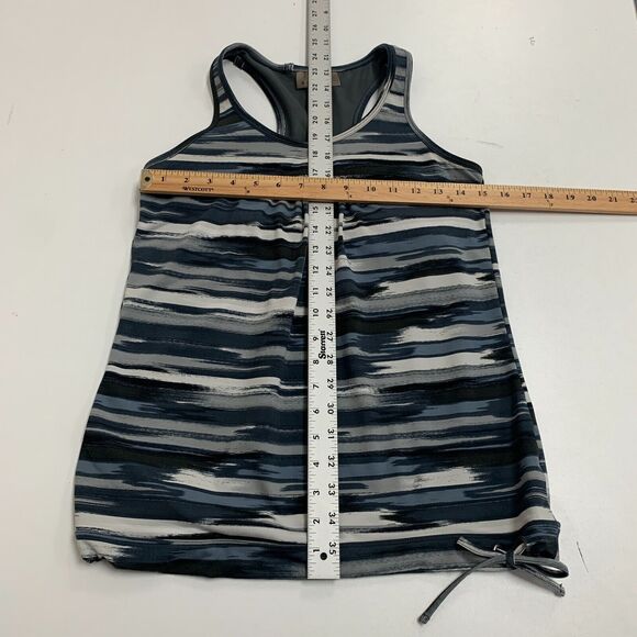 Athleta Tinker Tank Top S Small Airbrush Striped Built in Bra Racerback Side Tie - Picture 7 of 13